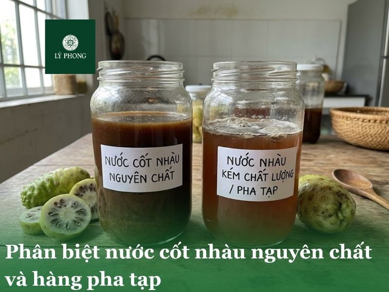 Phân biệt nước cốt nhàu nguyên chất và hàng pha tạp
