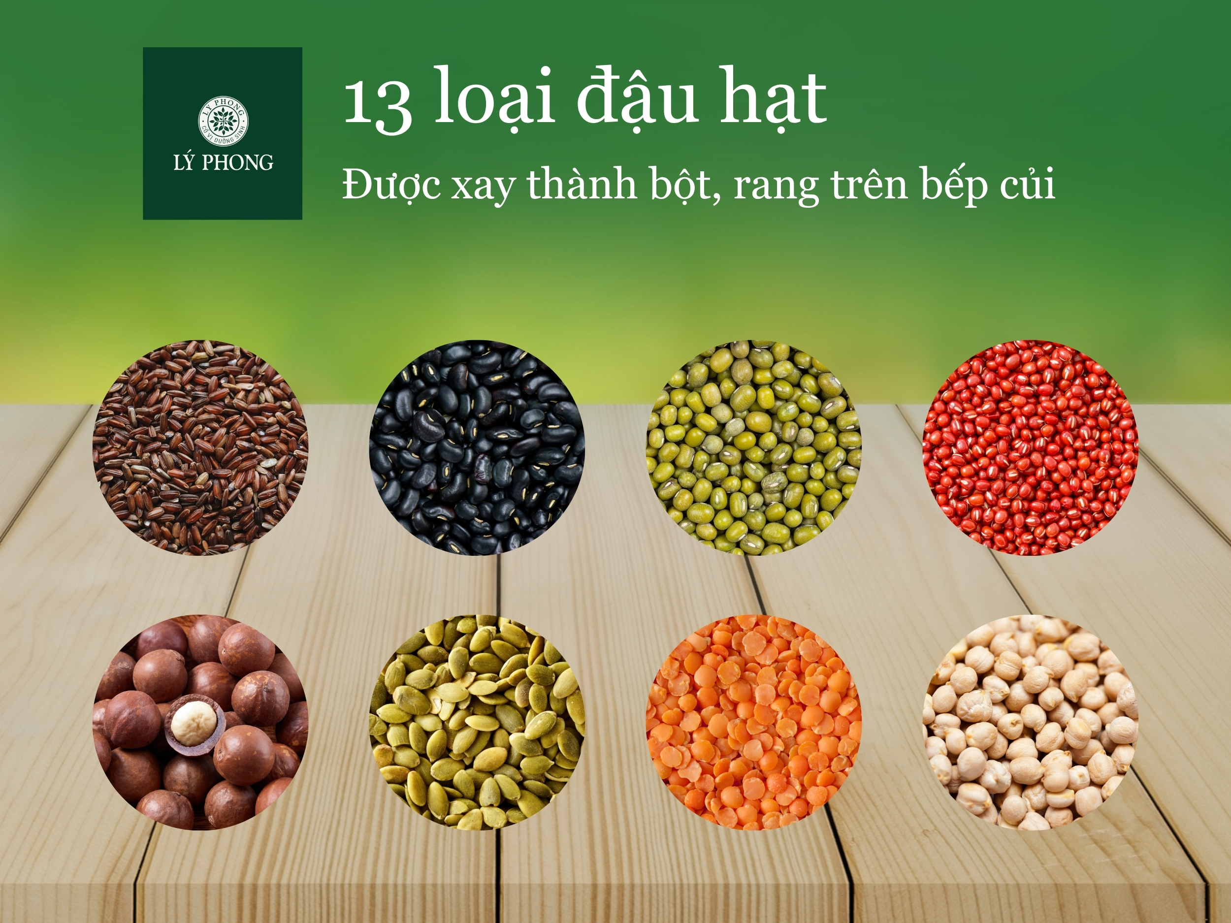 Thành phần được làm từ 13 loại đậu hạt ngũ cốc nguyên cám 