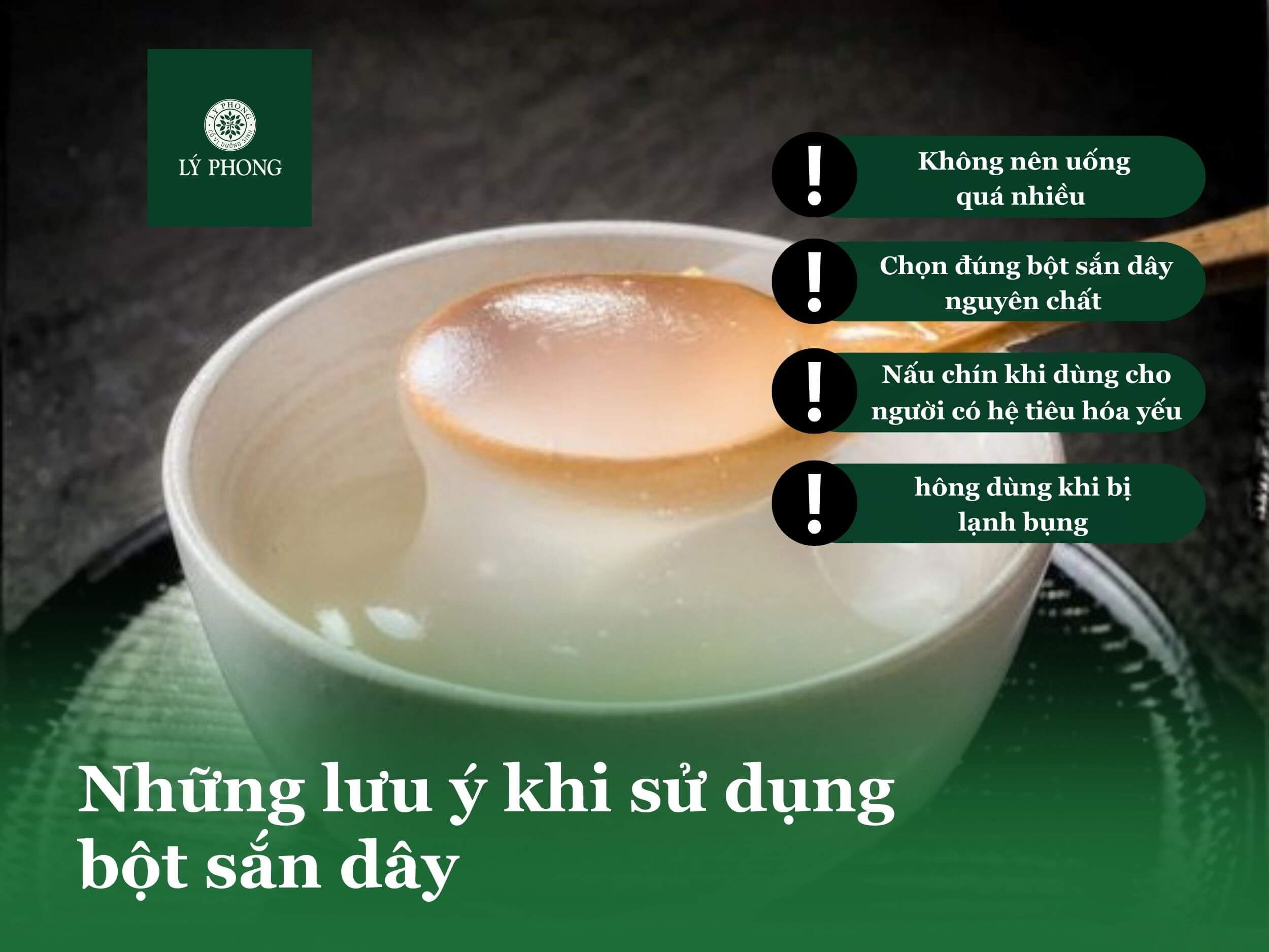 Những lưu ý khi sử dụng bột sắn dây