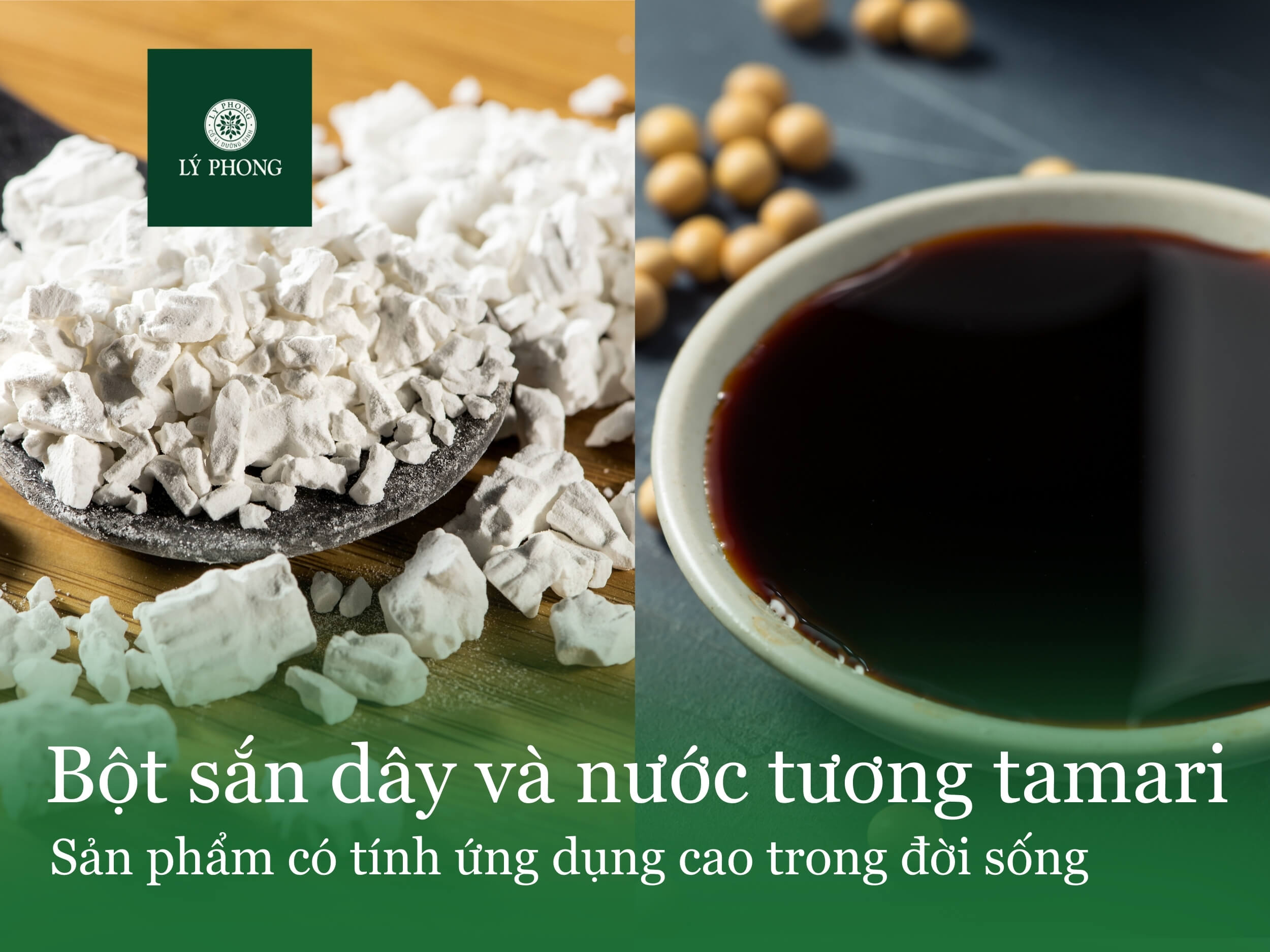 Bột sắn dây và nước tương tamari