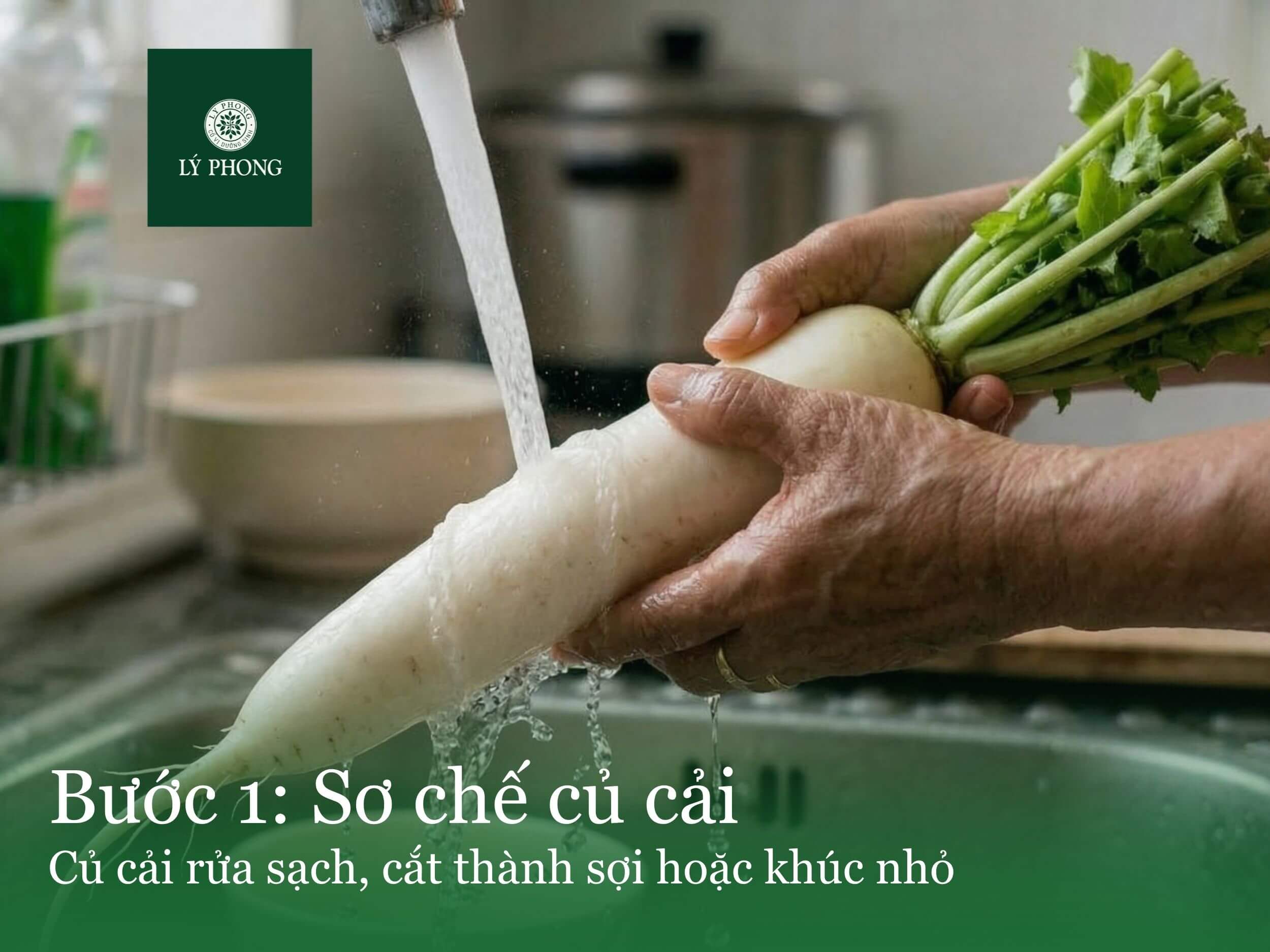 Bước 1: Sơ chế củ cải