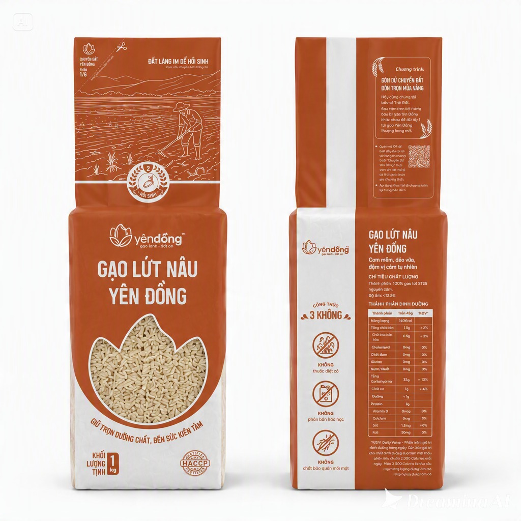 Gạo Lứt Nâu Yên Đồng - Túi 1Kg