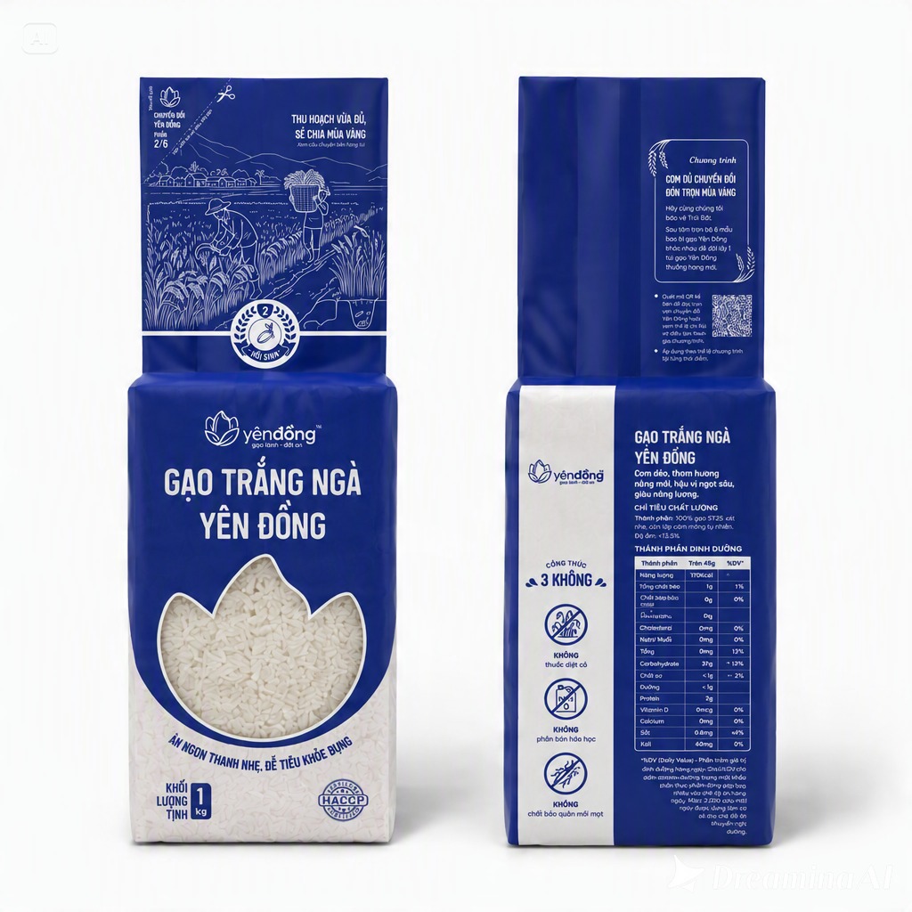 Gạo Trắng Ngà Yên Đồng - Túi 1Kg