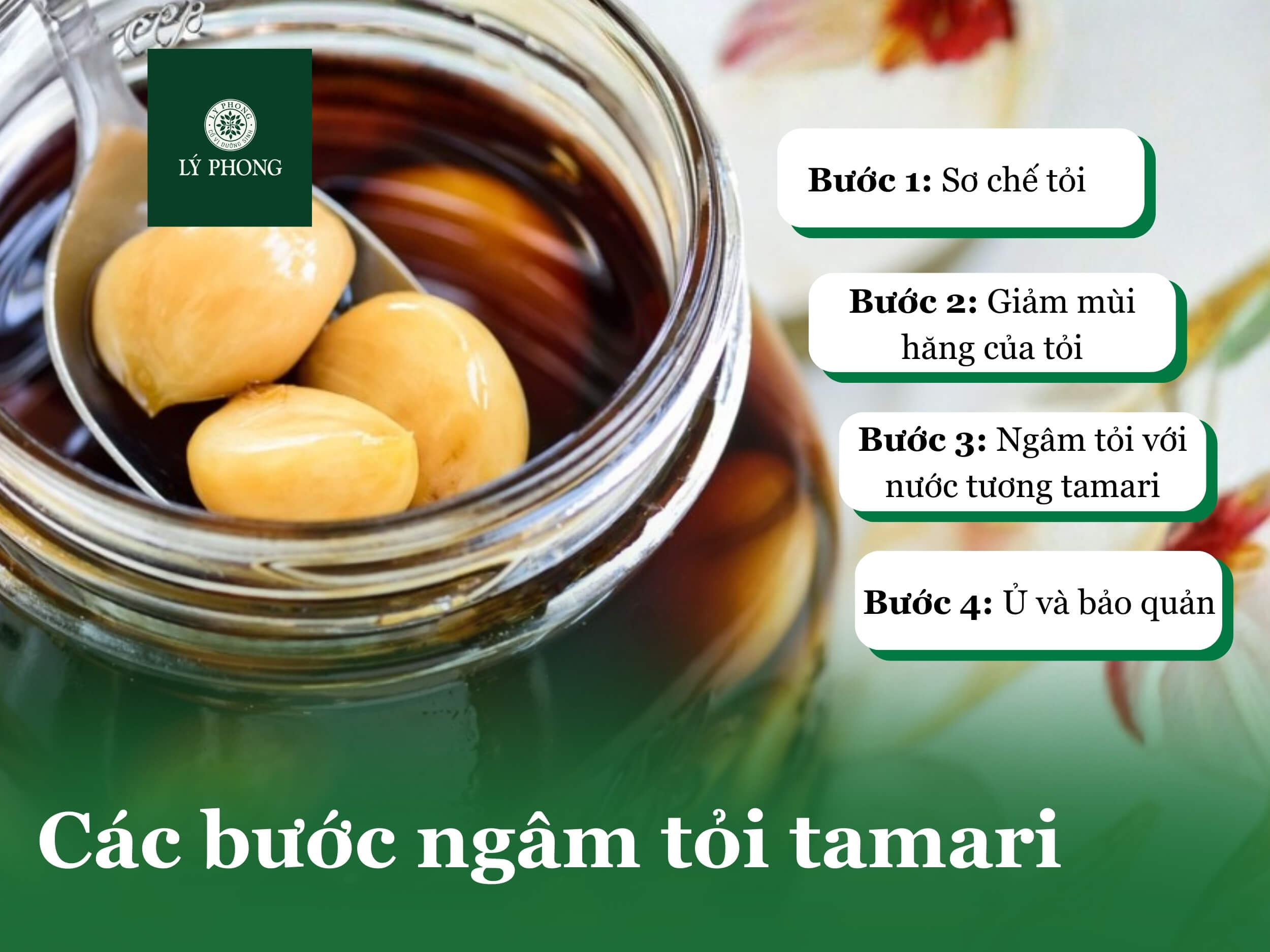 Các bước thực hiện tamari tỏi