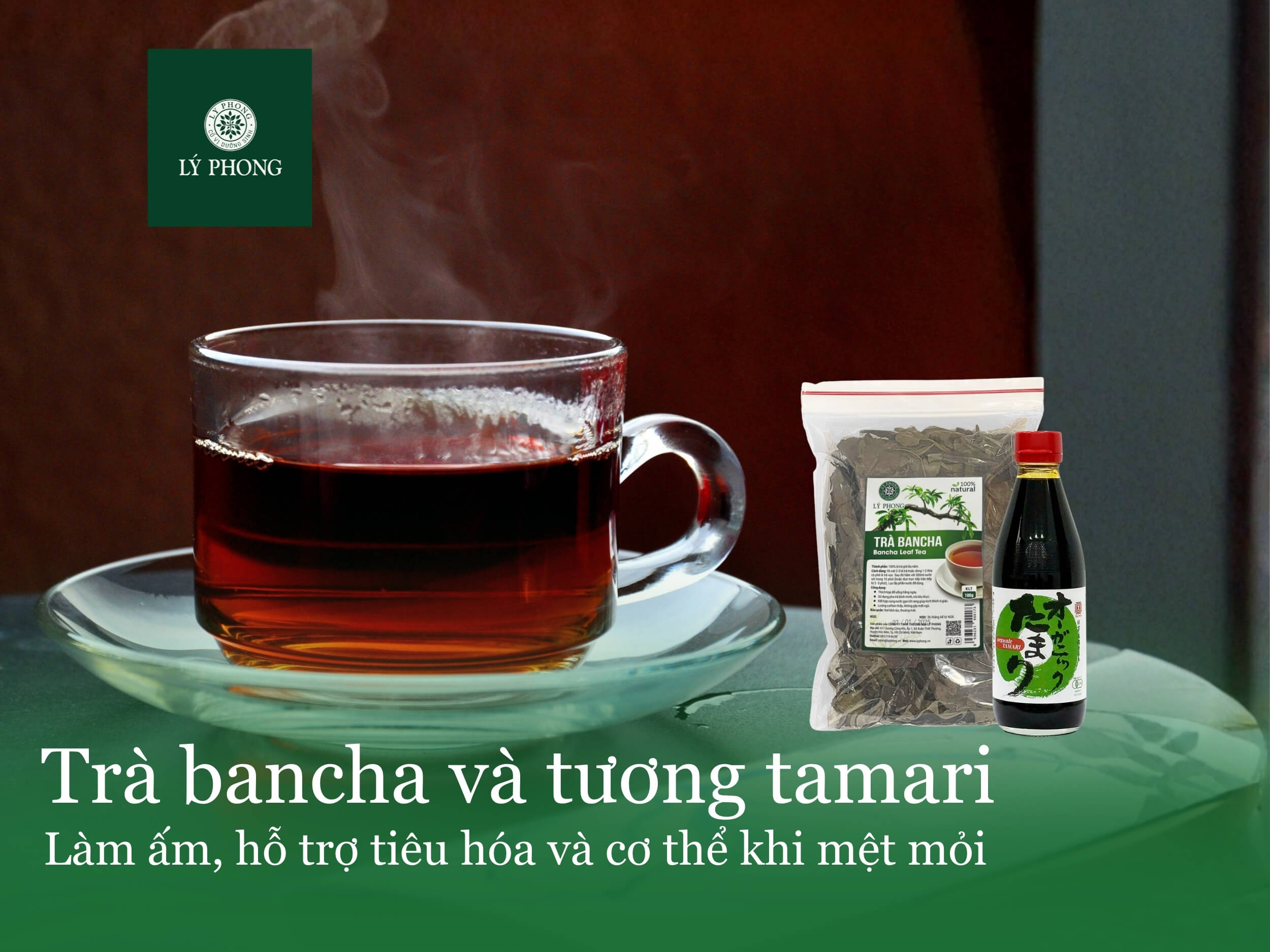Trà bancha và tương tamari