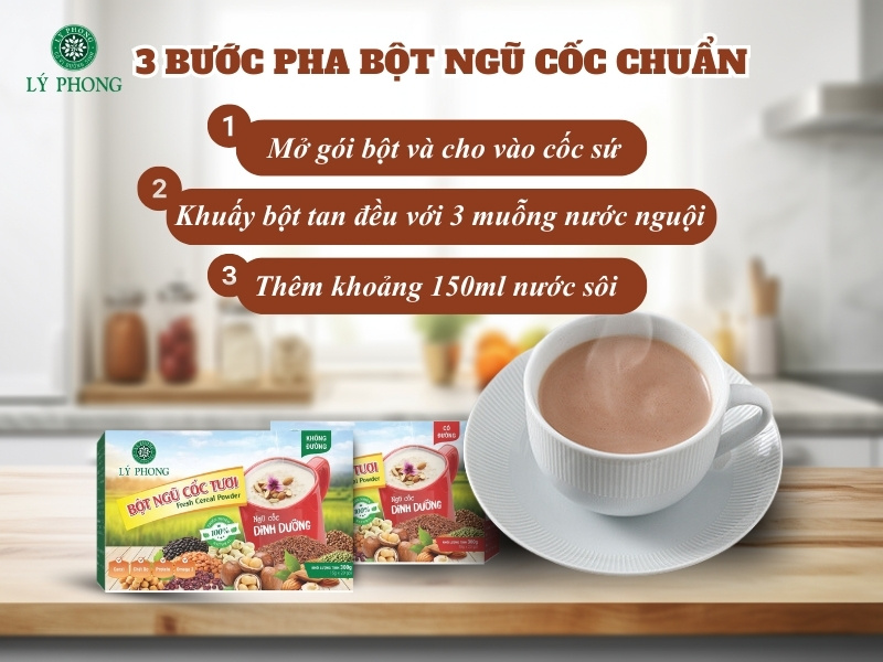 Các bước pha bột ngũ cốc đạt chuẩn